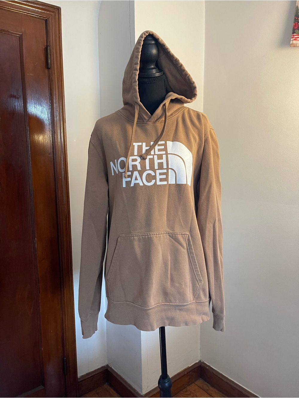 The North Face Men’s Tan Pullover Hoodie with White Logo